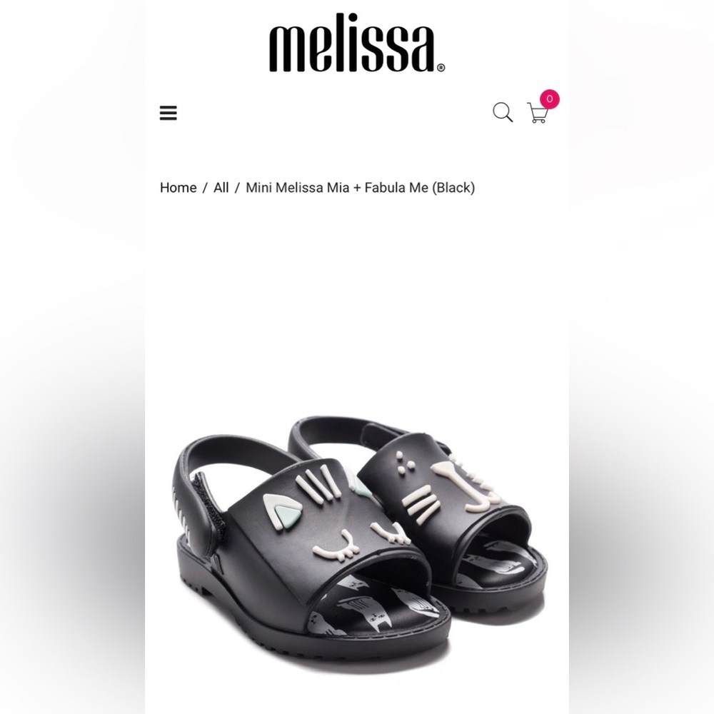 Mini Melissa Black Cat Sandals